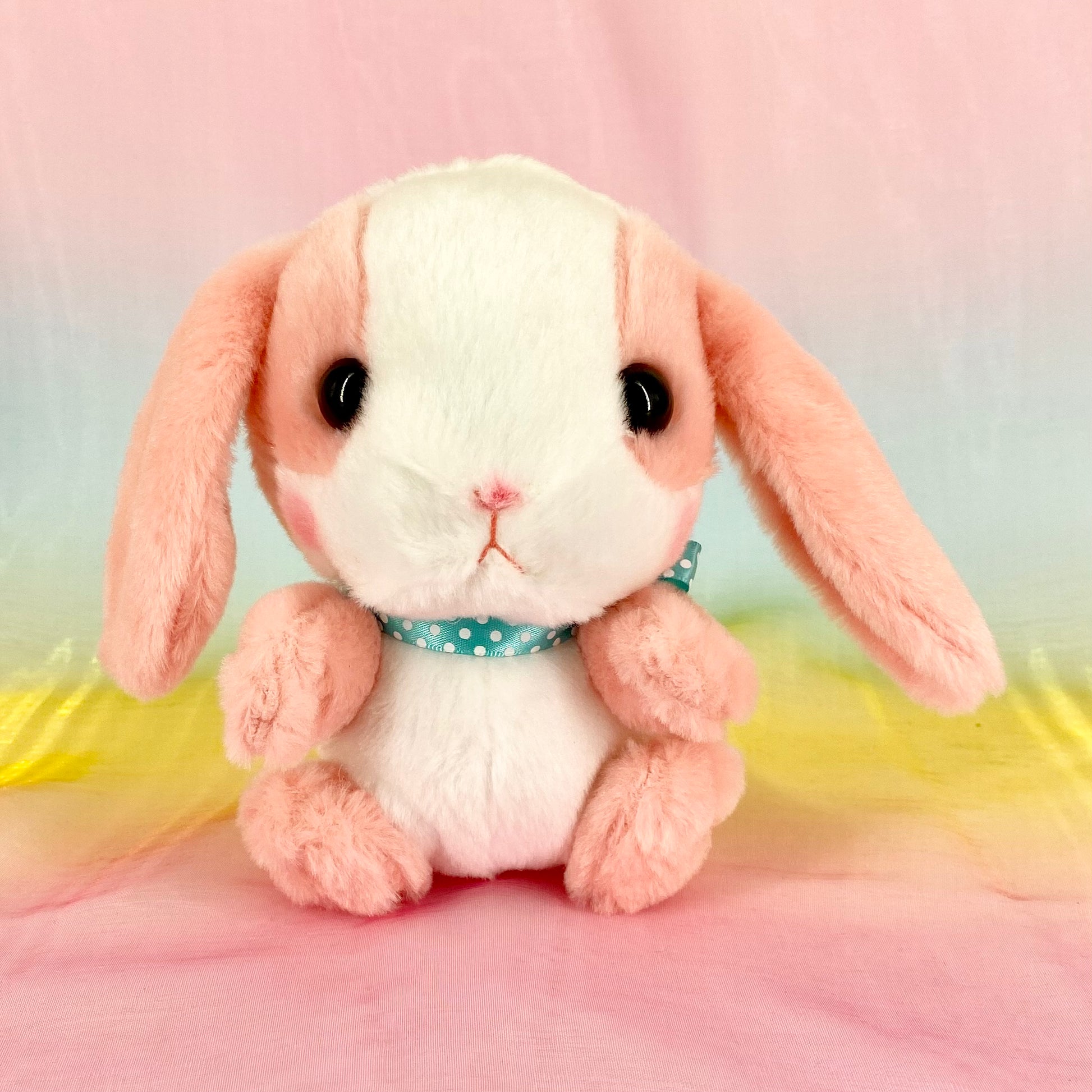 Loppy The Rabbit Pink White with Ribbon Small